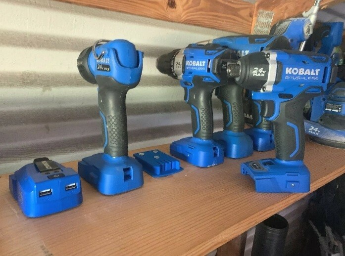**2 Pack** BLUE Kobalt 24V Battery Slot Tool Holder Mount