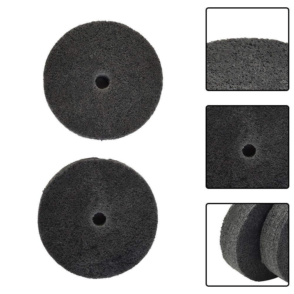 2pcs 3-Inch Nylon Fiber Polishing Wheel Buffer Pad Metal Wood Grinding Disc Tool