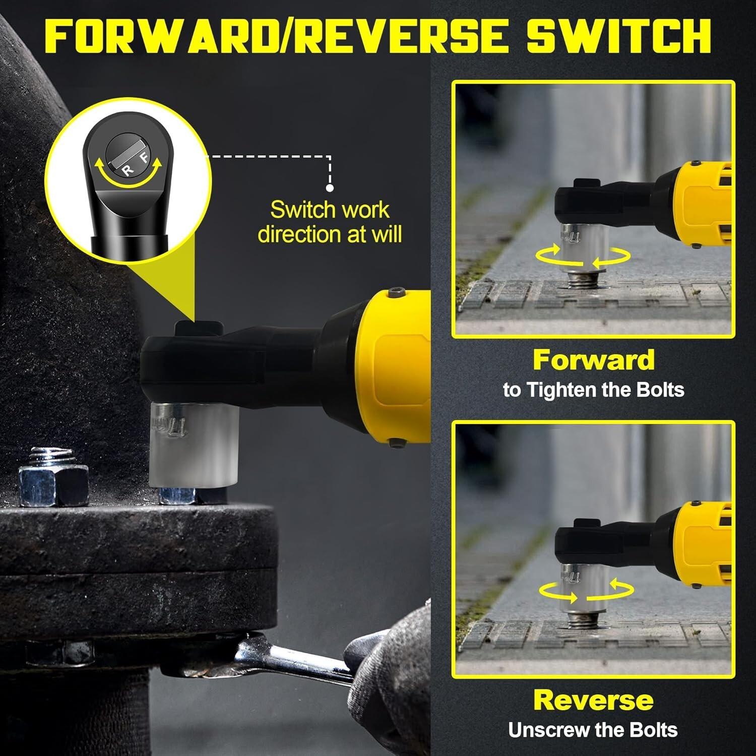 3/8&Prime; Electric Cordless Ratchet Wrench for Dewalt 20V Max Battery 65 Ft-lbs