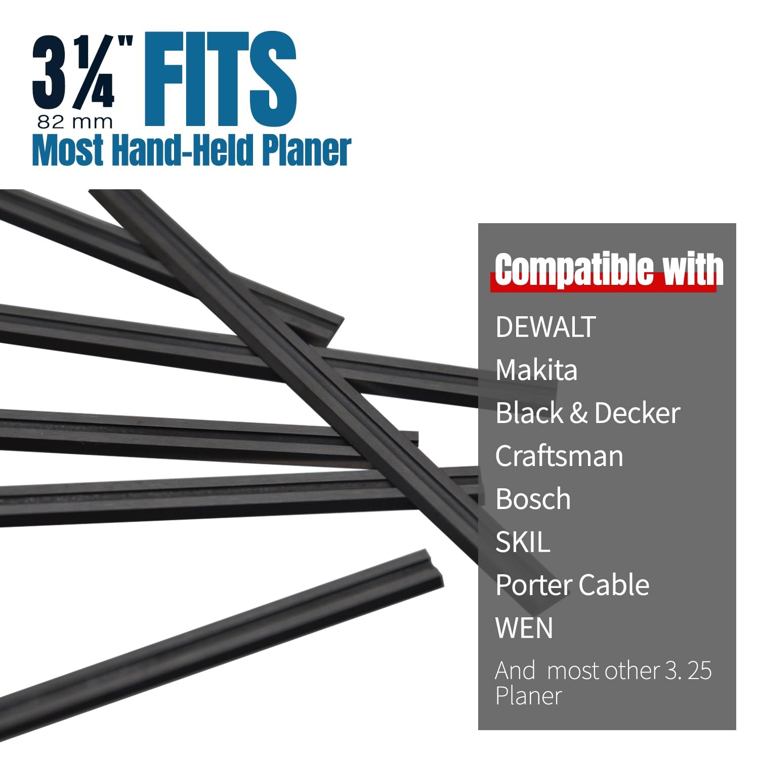 3-1/4“ Planer Blades Compatible with Craftsman CMEW300, for DeWalt DCP580B, fo