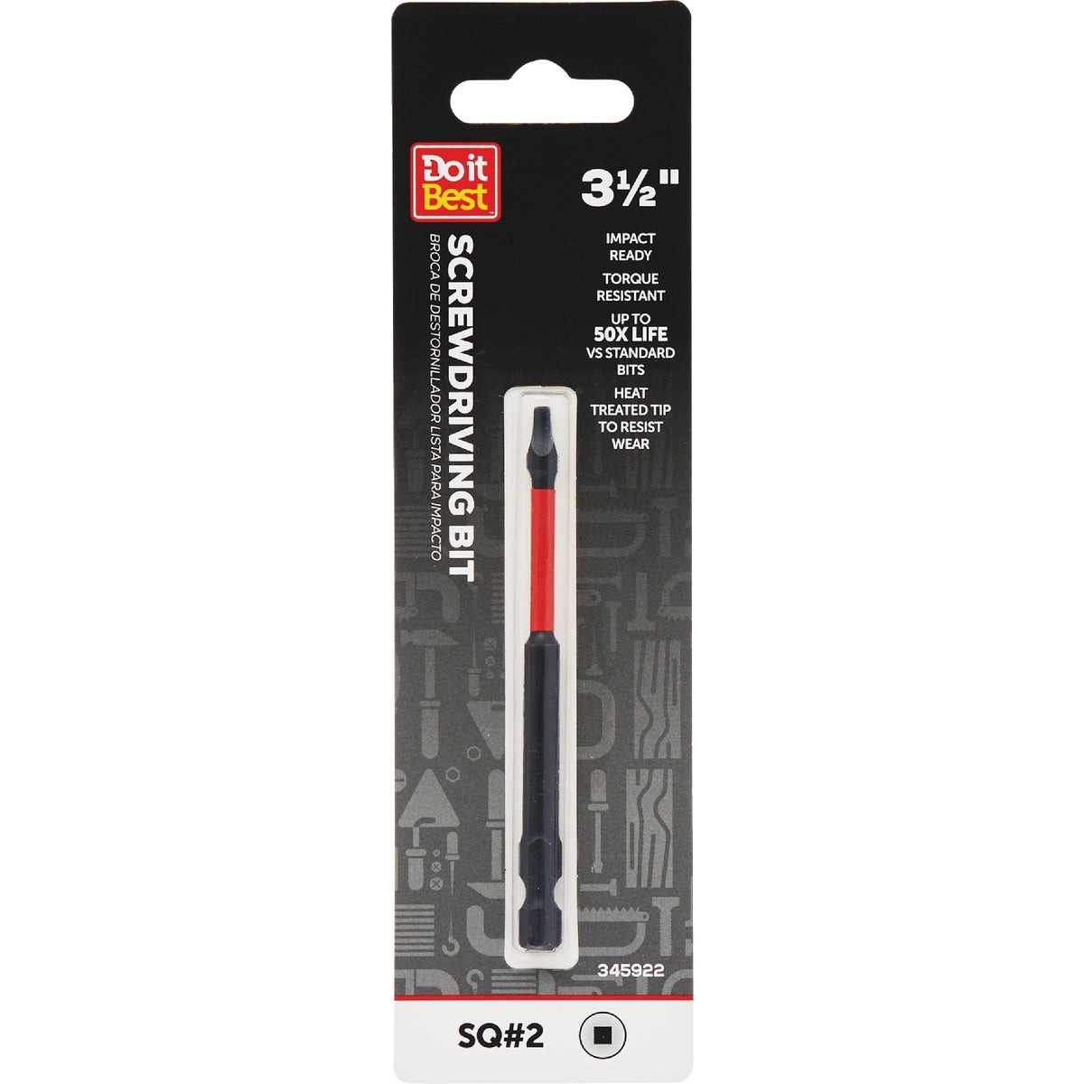Do it Best 3.5 In. Square #2 Ready Screwdriver Bit QJDIB-SC-018 SIM Supply,