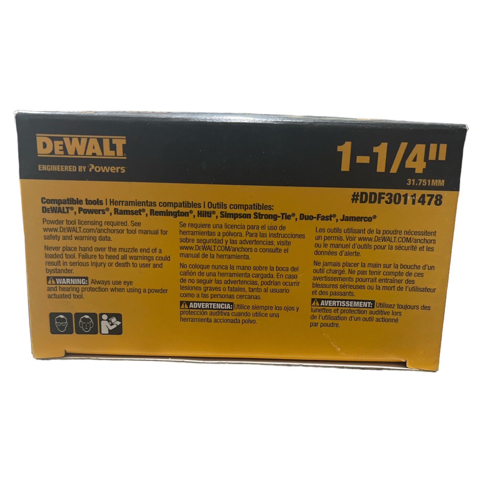 Power Drive Pins 1- 1/4 inch Dewalt DDF3011478 (1 Pack – 100 Pins)