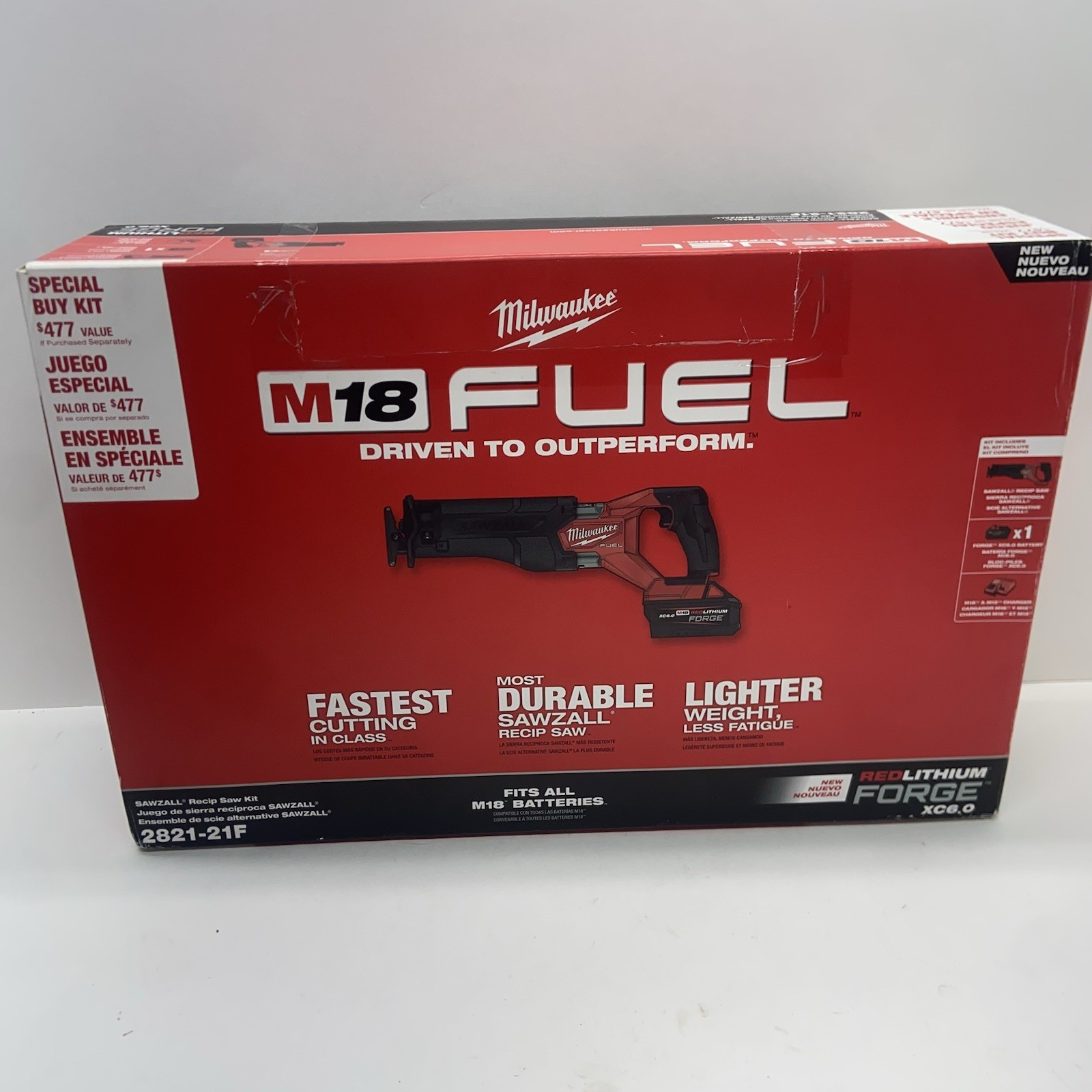 Milwaukee M18 FUEL SAWZALL Red Lithium Forge XC6.0 And Charger Kit Brand New
