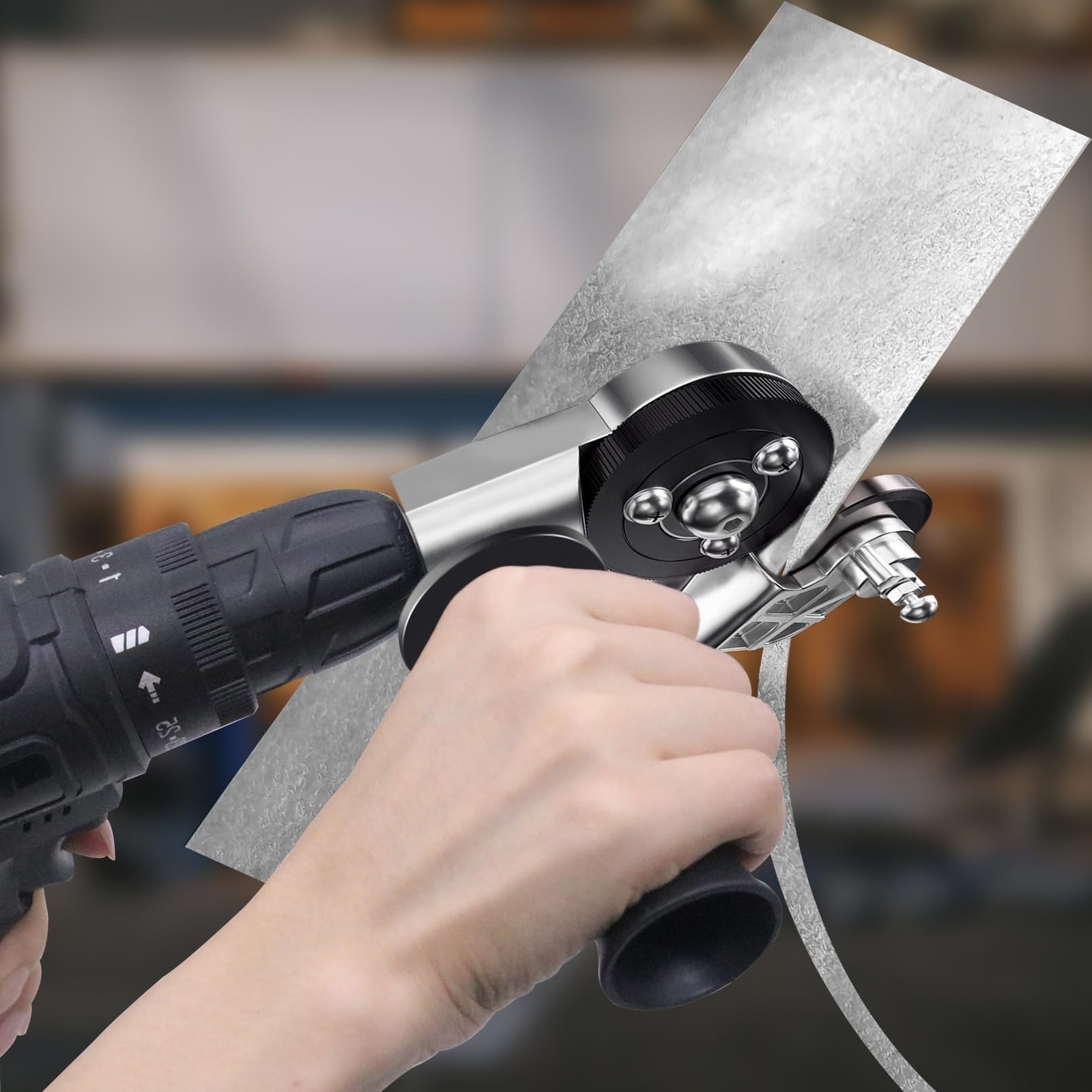 CZS Sheet Metal Cutter for Drill, Drill Attachment Style 1
