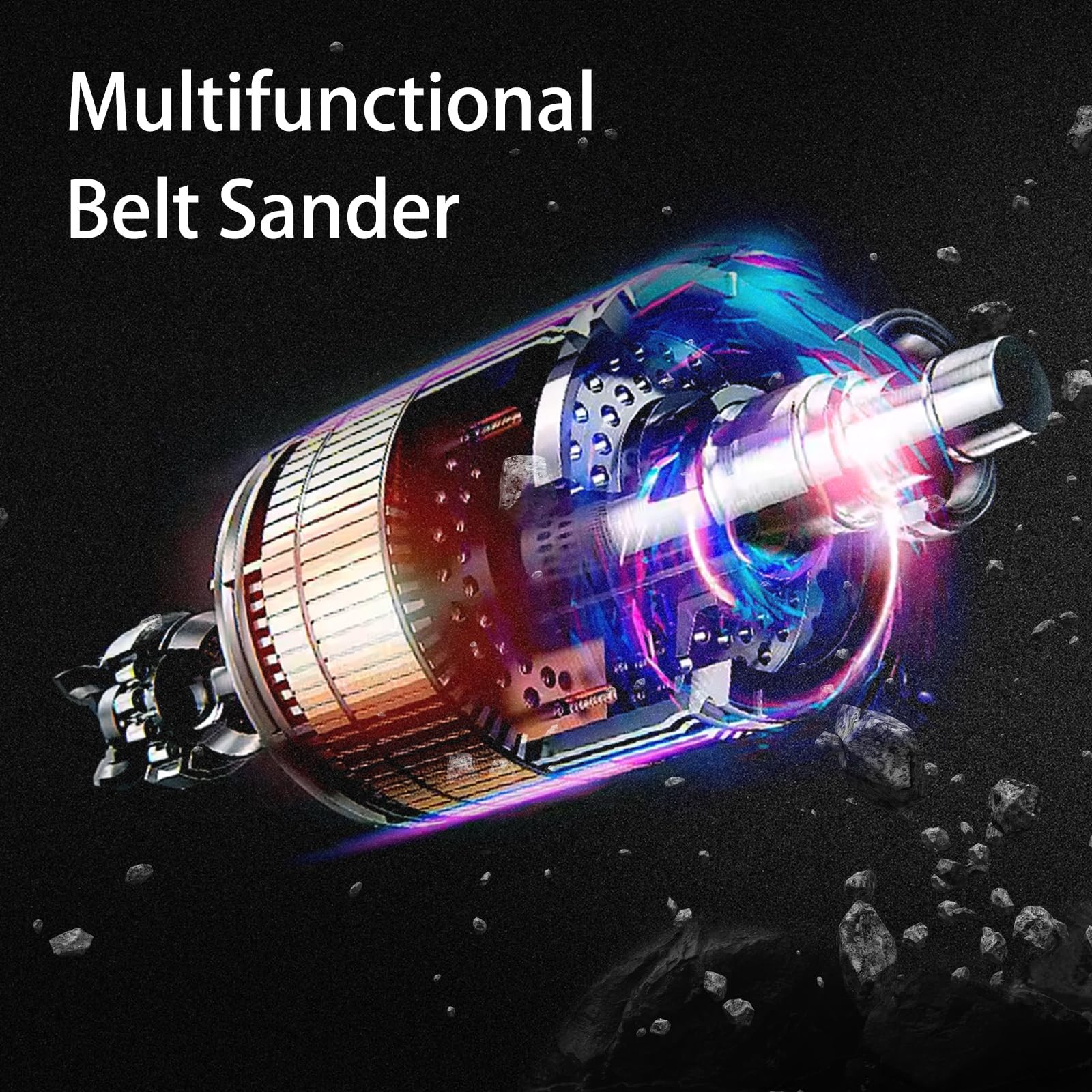 Multifunctional Wet & Dry Belt Sander,Rock Polisher,Variable Speed 1250-10000RPM