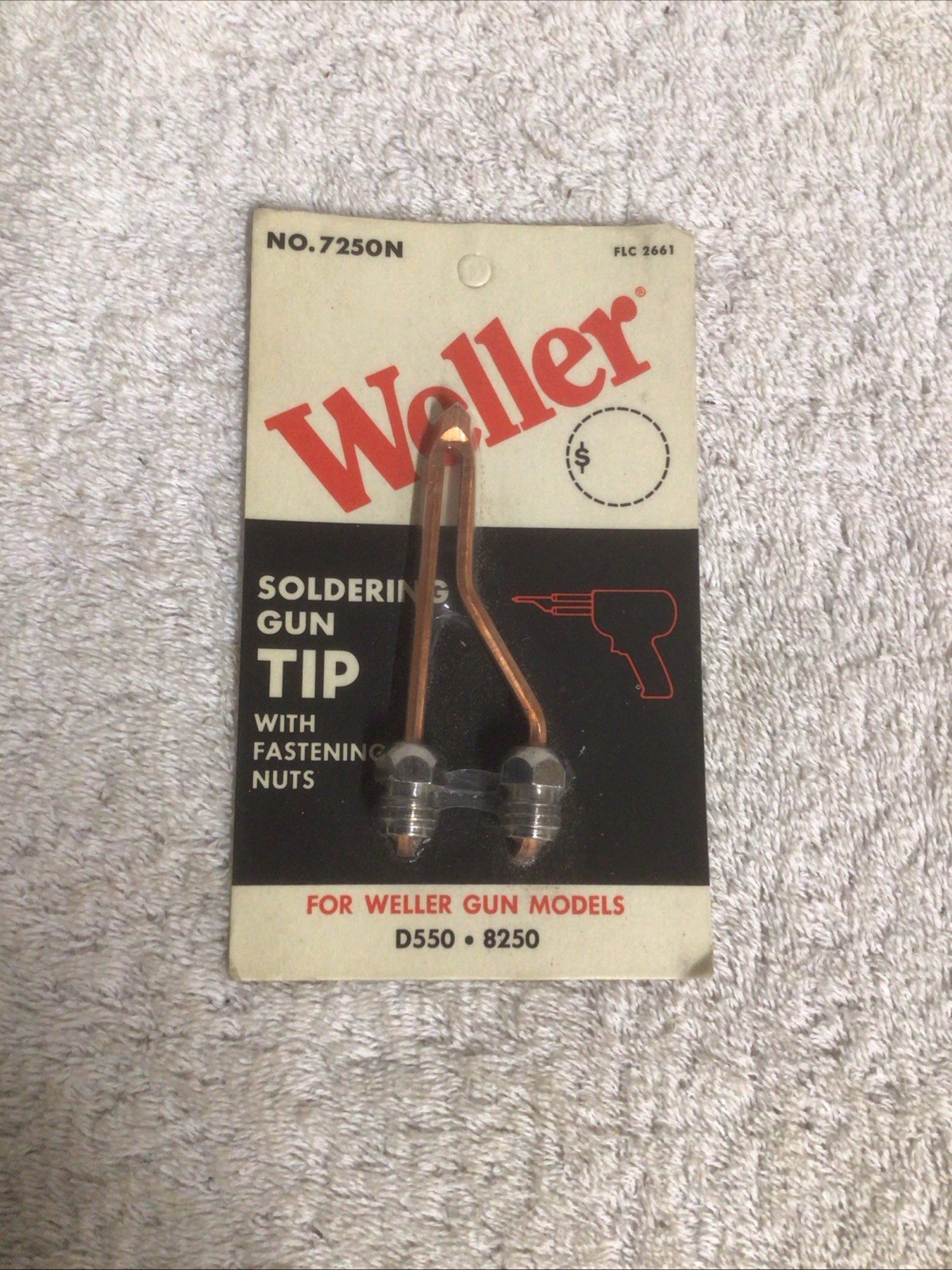 Weller No. 7250N Soldering Gun Cutting Tip w/Hex Nuts for 8250 D550 Guns NEW