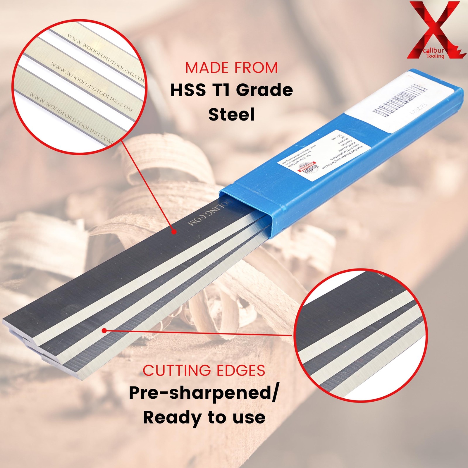 Xcalibur Tooling Woodmaster 718 Jointer Knives 18-1/2 x 11/16 x 1/8 inch Fits