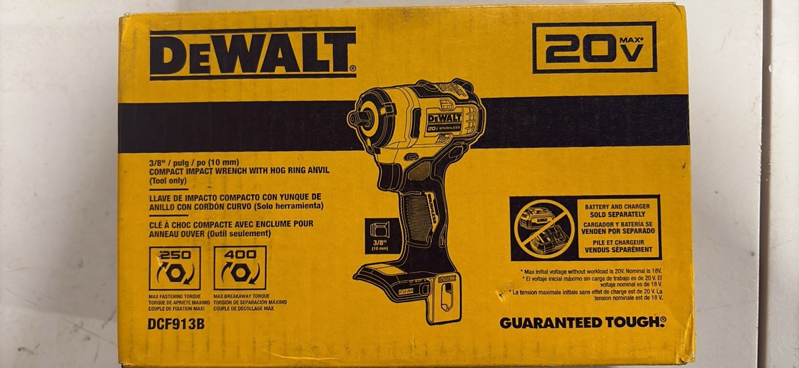 DEWALT DCF923B 20V 3/8inch Impact Wrench