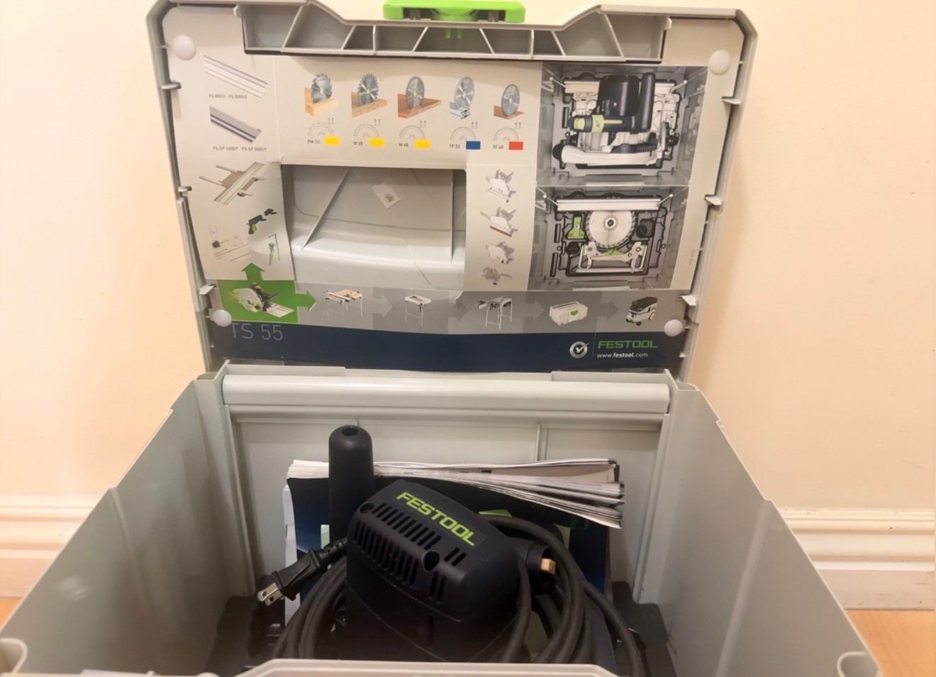 Festool TS 55 EQ Corded Plunge Cut Circular Saw Black/Green/Gray
