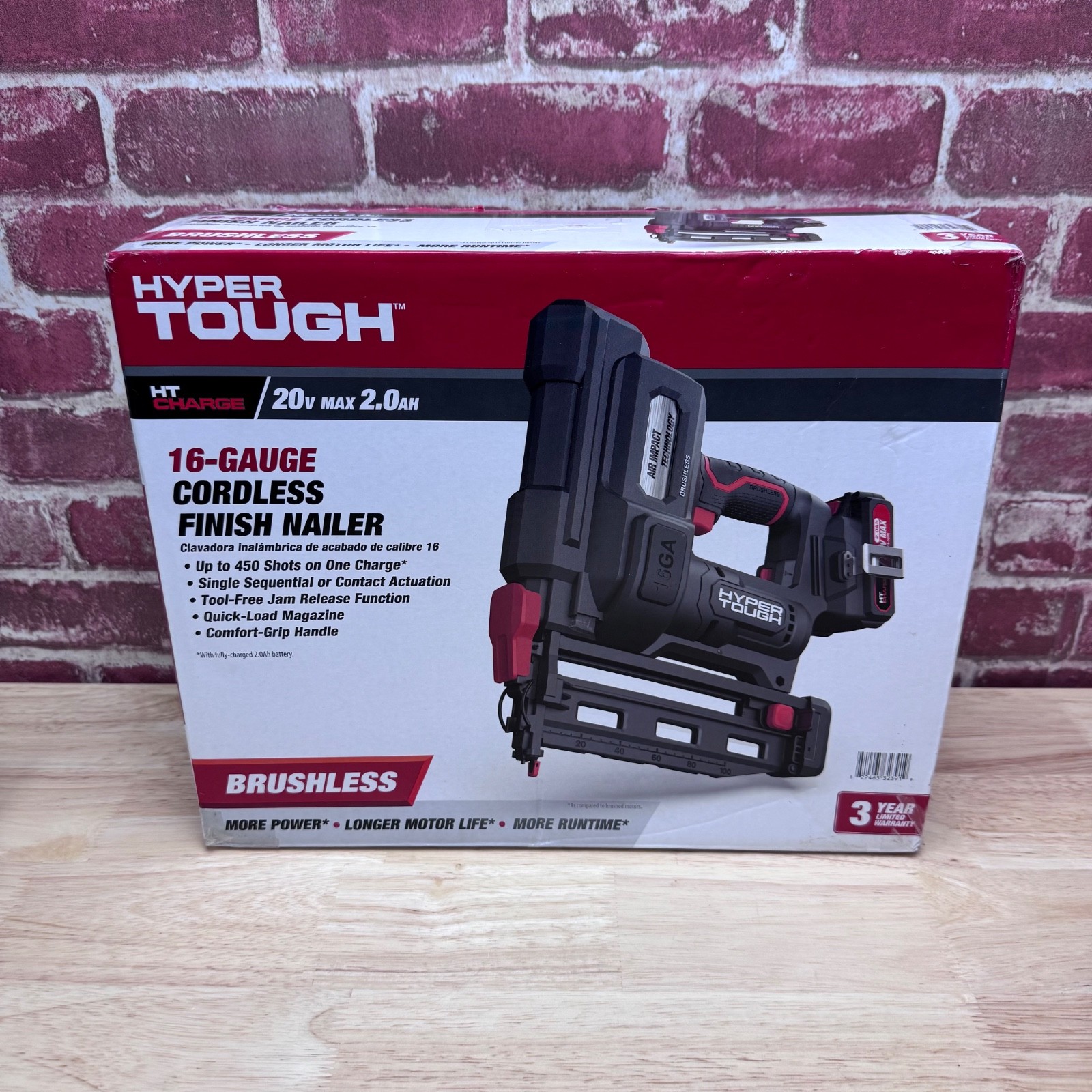 New Hyper Tough CCT18BWT1 20V 16-Gauge Cordless Finish Nailer