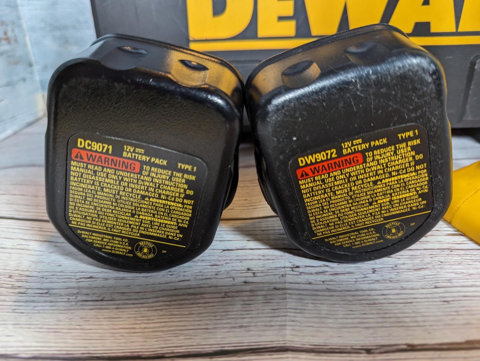 Dewalt DW965 12v NiCd 3/8” Cordless Right Angle Drill w/ 2X Batteries Untested!