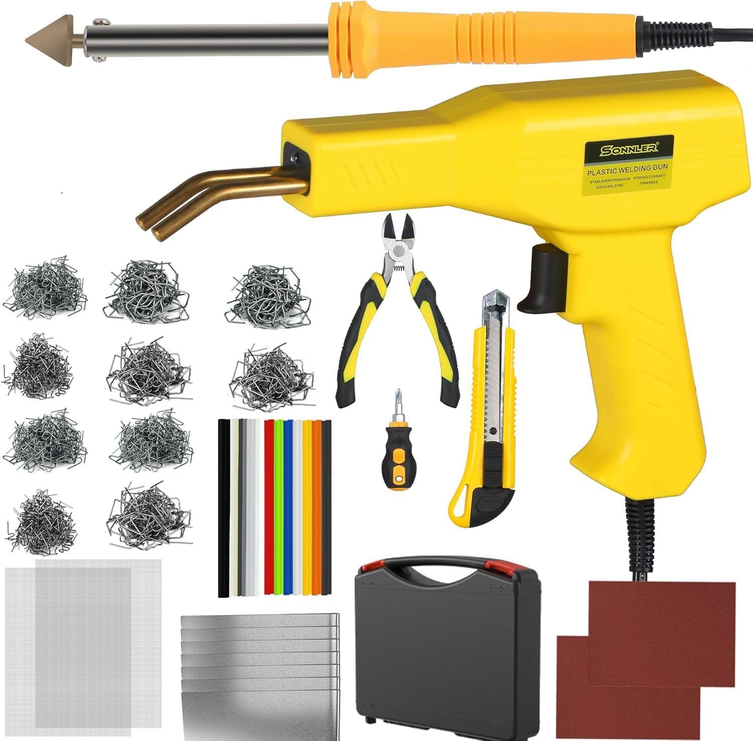 Plastic Welder Kit Hot Stapler Repair 2 in 1 Car Bumper Crack Fix 1000pcs