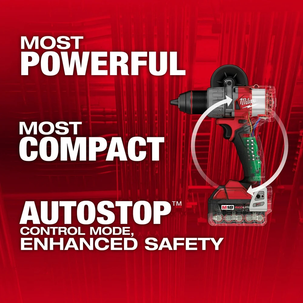 Milwaukee 2904-22 M18 FUEL 18V 1/2&Prime; Cordless Li-Ion Hammer Drill/Driver Kit