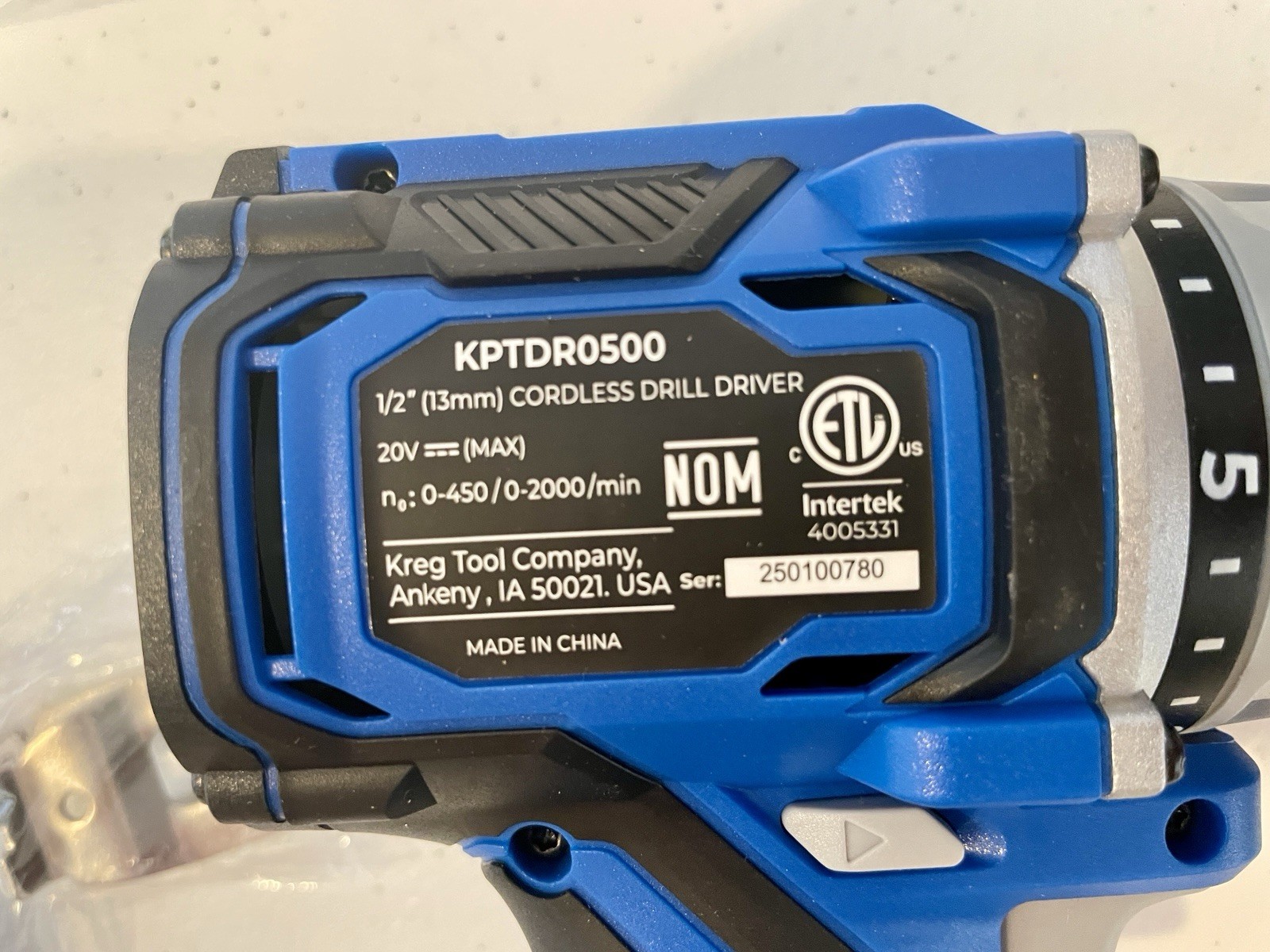 Kreg 20V Ionic Drive 1/2&Prime; Compact Drill, 20V Blue Ion Charger & 2Ah Battery Pack