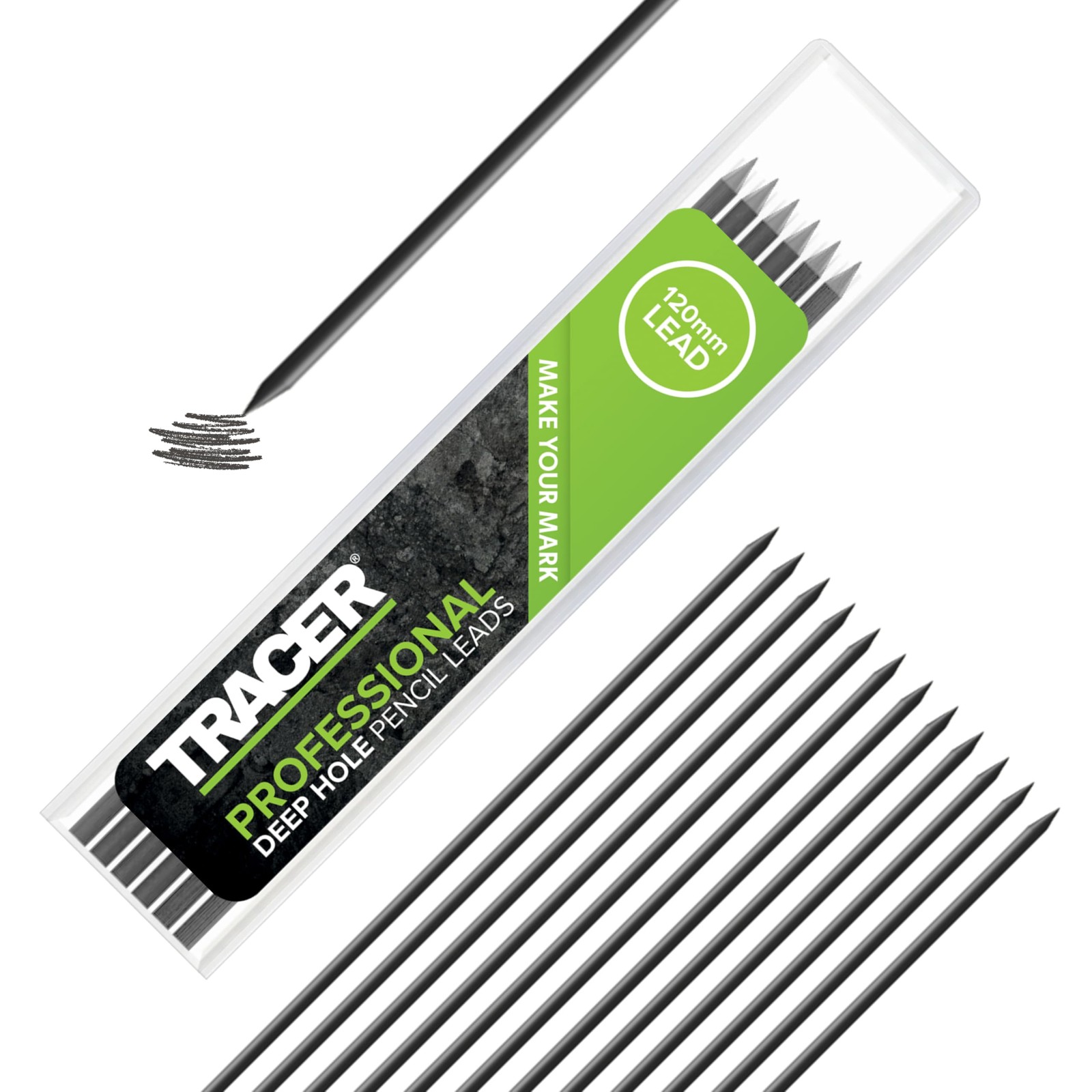 Tracer 12 x 2.8mm Graphite Leads Pencil Replacement Lead Set