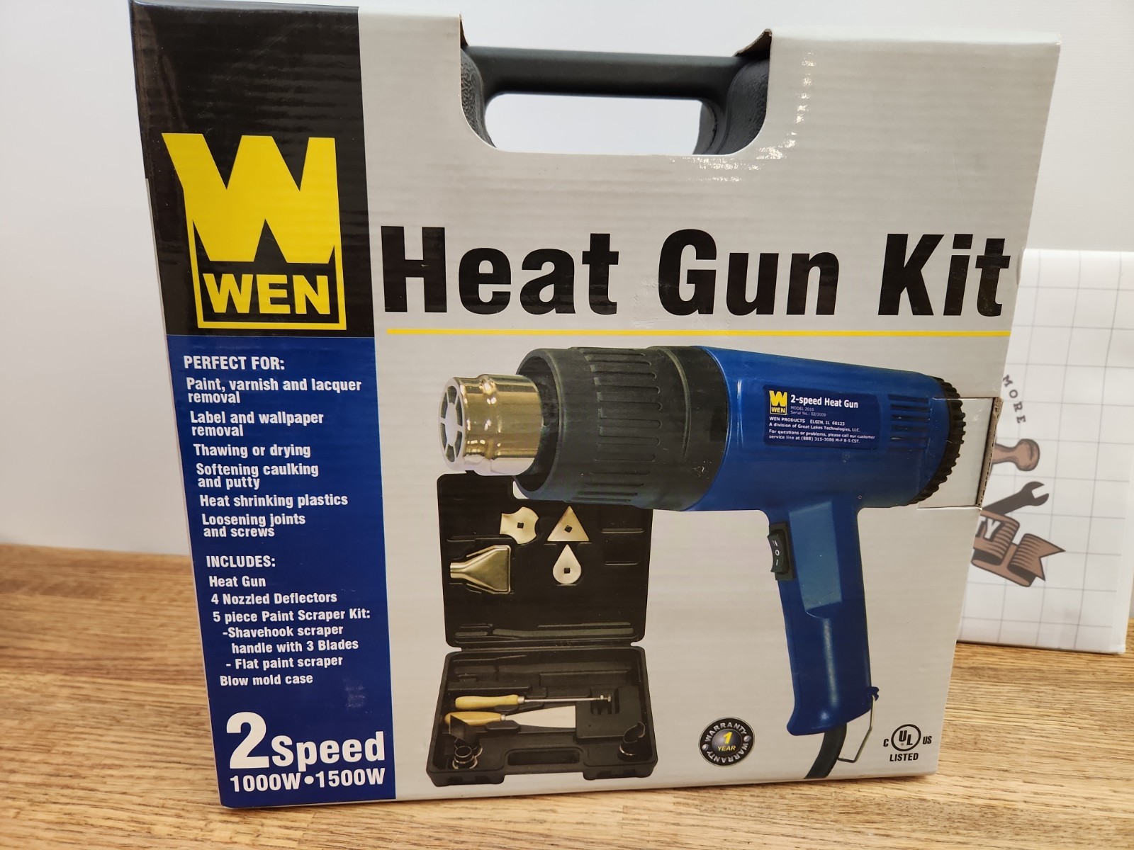 WEN 72010 120-Volt Heat Gun Kit Dual Temp With Case