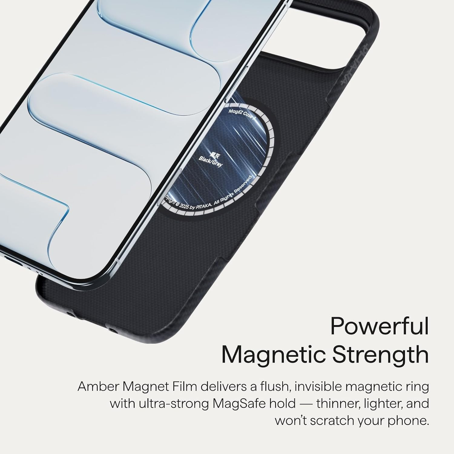 Pitaka for Iphone Air Case with Caseless Touch Feeling, Black/Grey(Twill) | Bare