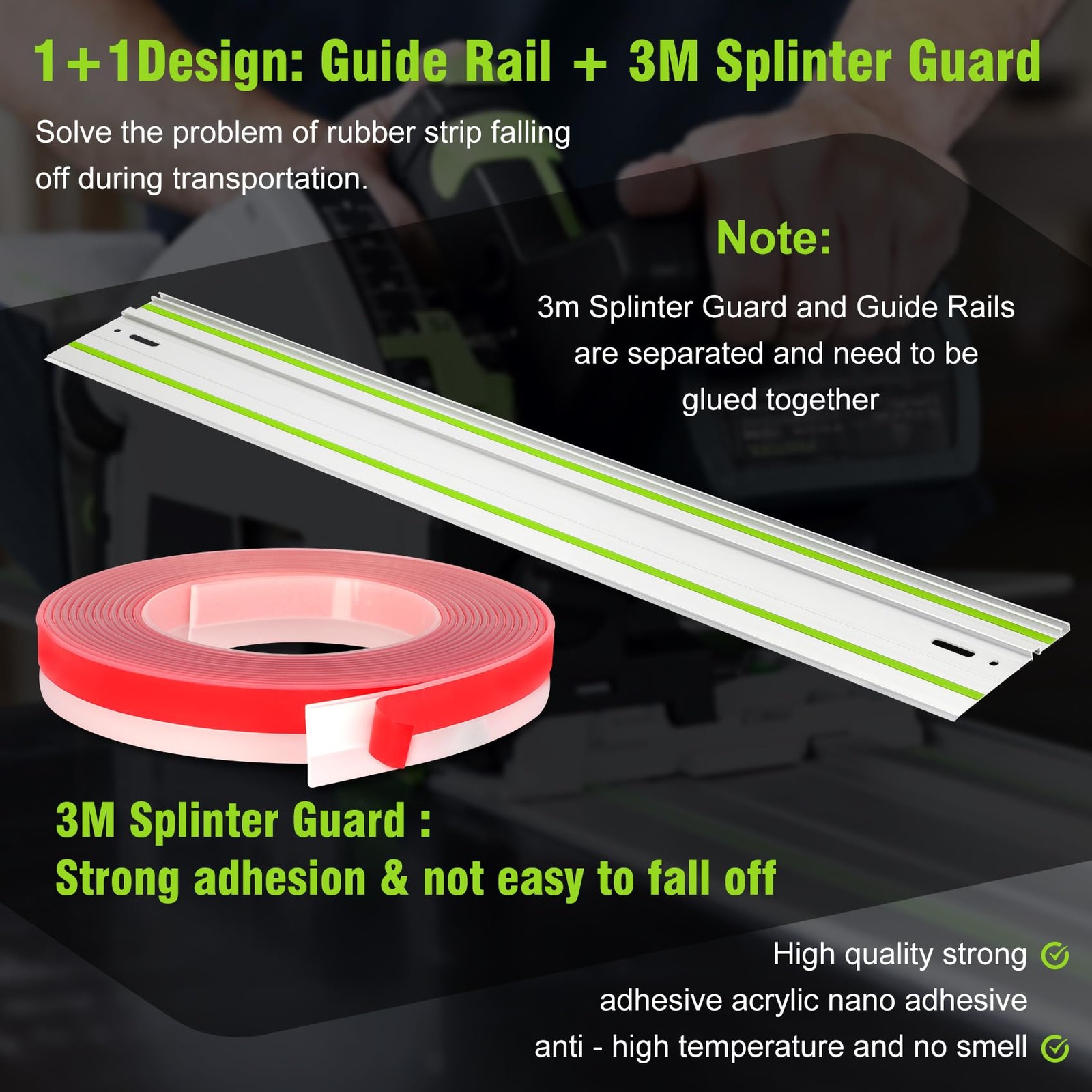 64in Track Saw Guide Rail for festool Track Saw, 32&Prime; x 2 Guide Rail with Conn…