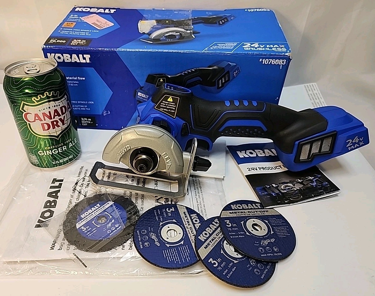 KOBALT 1076083 24V BRUSHLESS 3&Prime; MULTI-MATERIAL SAW *tool only (PPG013864)