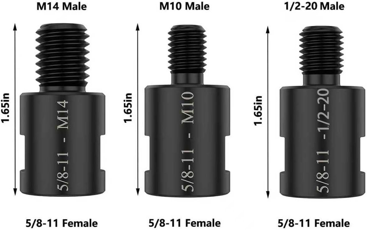5/8&Prime;-11 Angle Grinder Thread Arbor Adapter,5/8&Prime;-11 to M10(3/8&Prime;),M14 & 1/2-20UNC