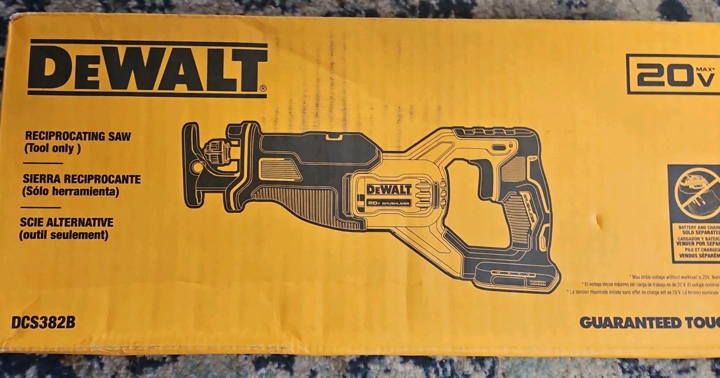 DeWalt DCS382B 20V MAX XR Brushless Cordless Reciprocating Saw, Tool Only
