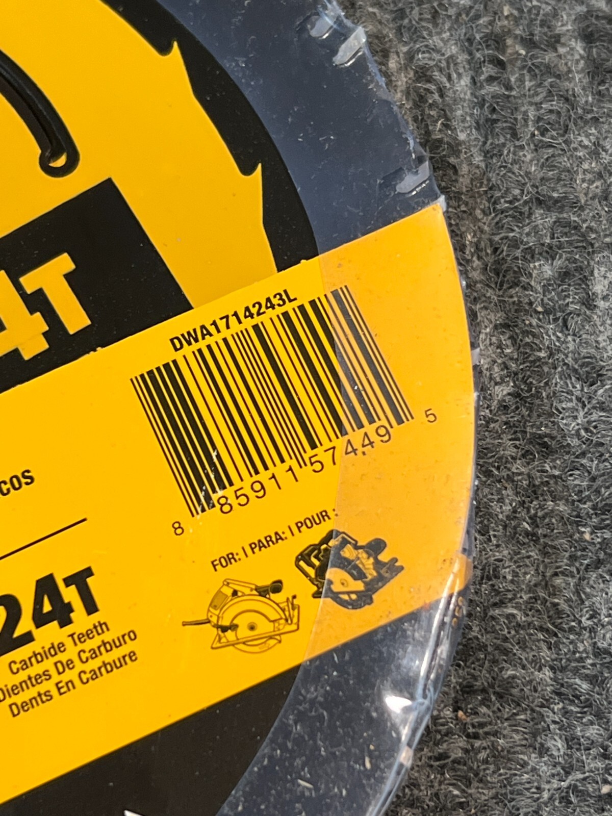 Pack of 3 DeWalt 7 1/4&Prime; 24 Carbide Teeth Framing Saw Blade – DWA171424
