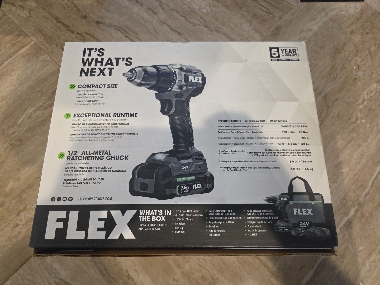 Flex FX1151-2A 24V 1/2&Prime; 2-Speed Cordless Drill Driver Kit