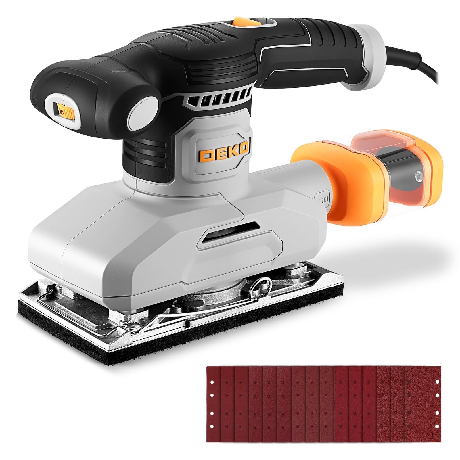 2.2 Amp 1/3 Sheet Palm Sander for Woodworking, Variable Speed up to 26,000 OP…