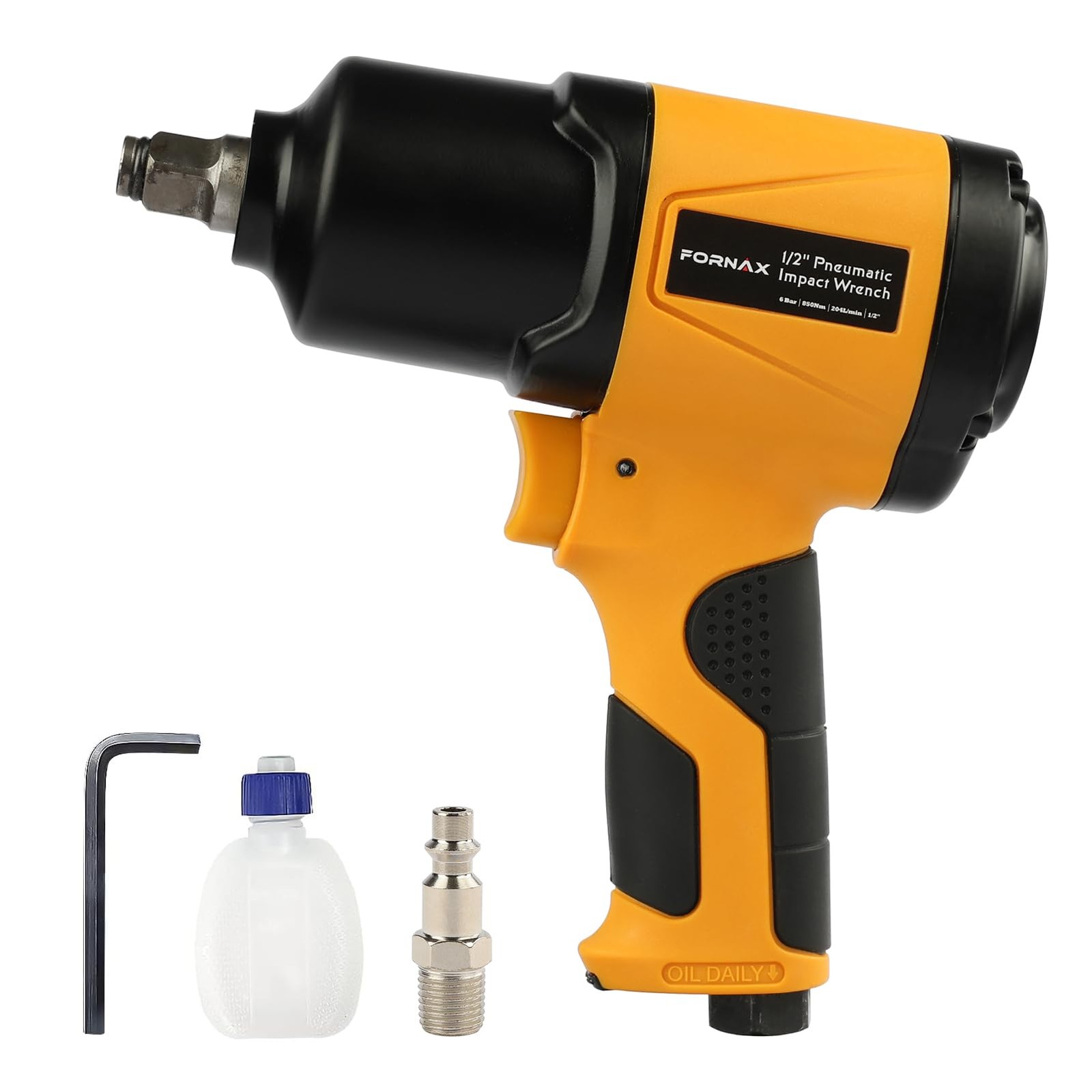 Air Impact Wrench 1/2 Inch Drive Heavy Duty 750 ft-Lbs Max Loosening Torque O…