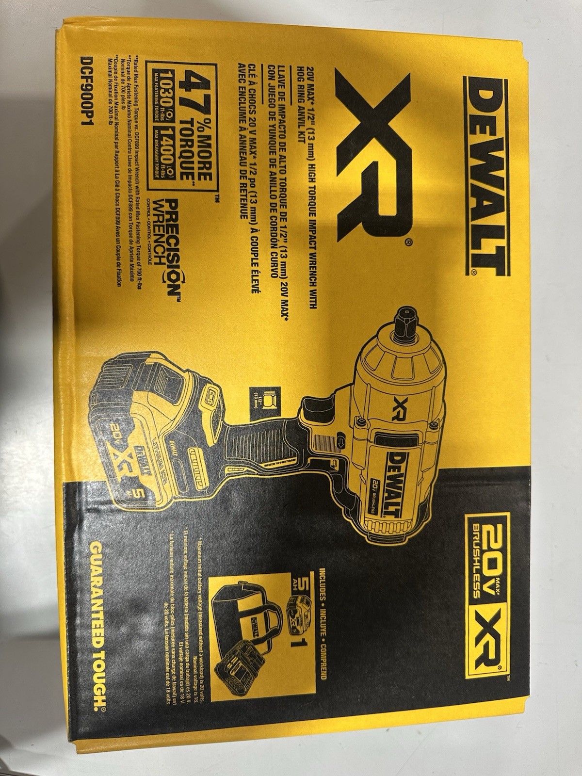 New DEWALT DCF900P1 1/2&Prime; HIGH TORQUE Impact Wrench w/ Hog Ring Anvil Kit