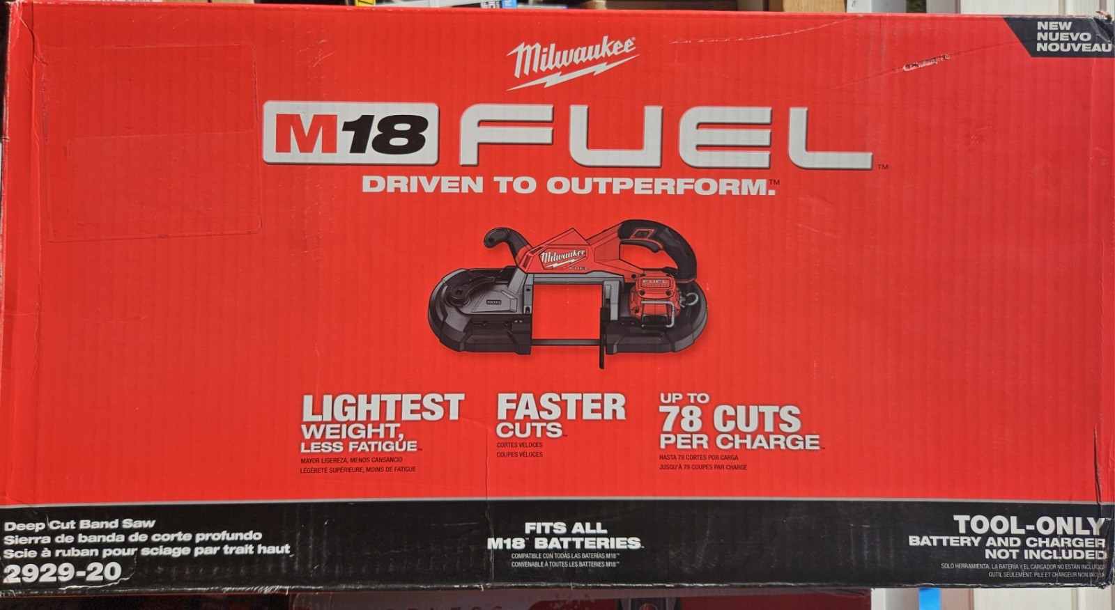 Milwaukee M18 Deep Cut Band Saw 18V Lith-Ion Cordless Tool-Only 2929-20 NEW