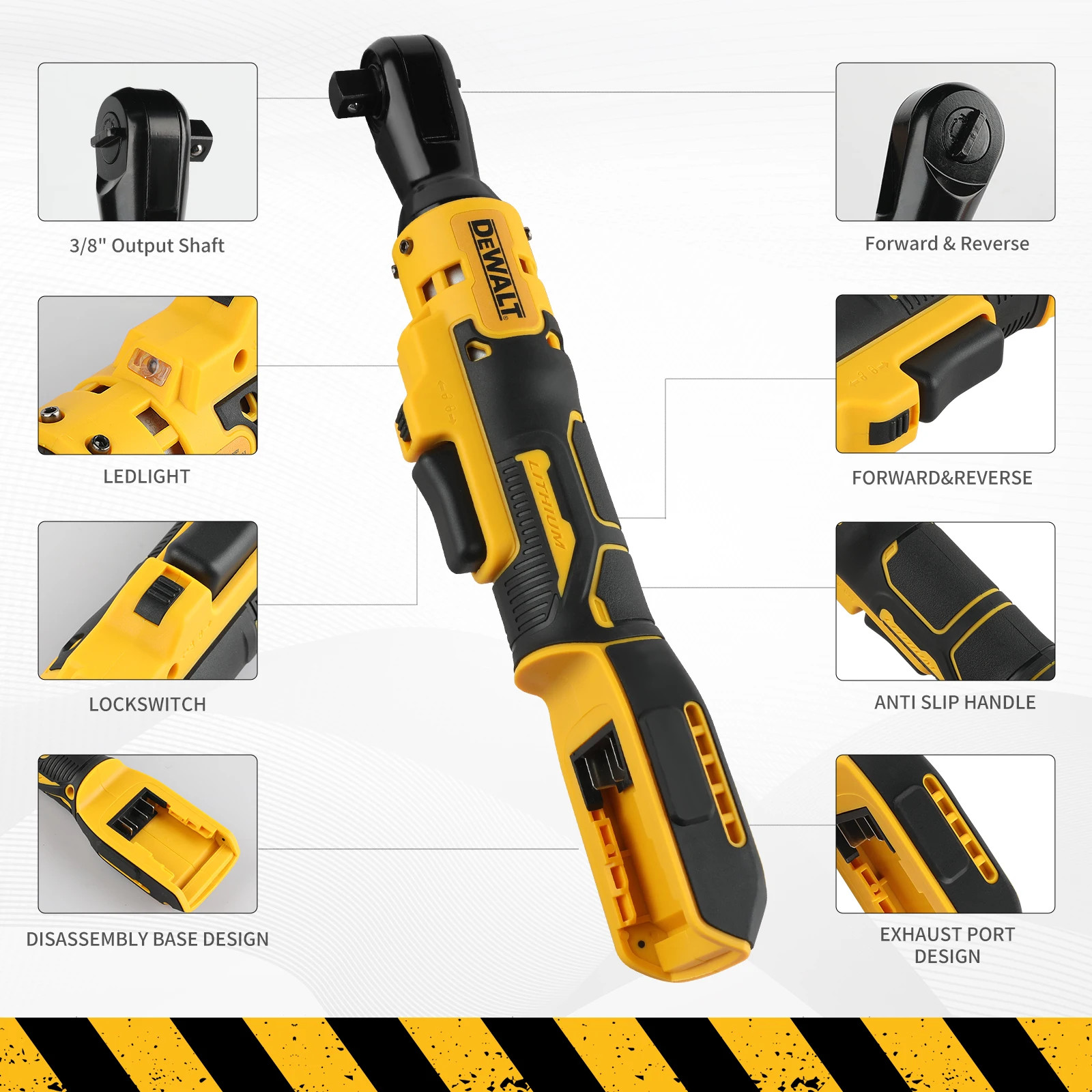 Dewalt DCF513/DCF512 Ratchet Right Angle Wrench LED Cordless Driver Variable…