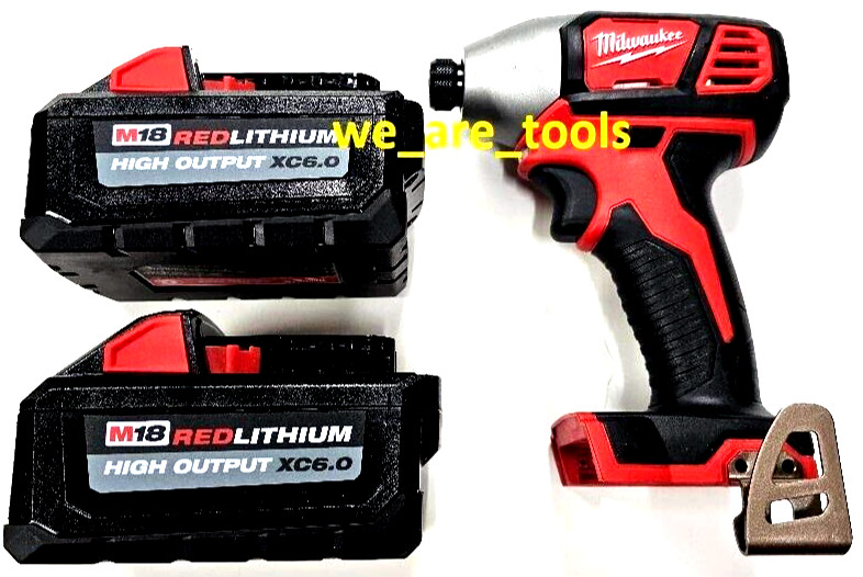 Milwaukee 2656-20 1/4&Prime; M18 Impact, 2) 48-11-1865 6.0 AH Battery High Output 18V