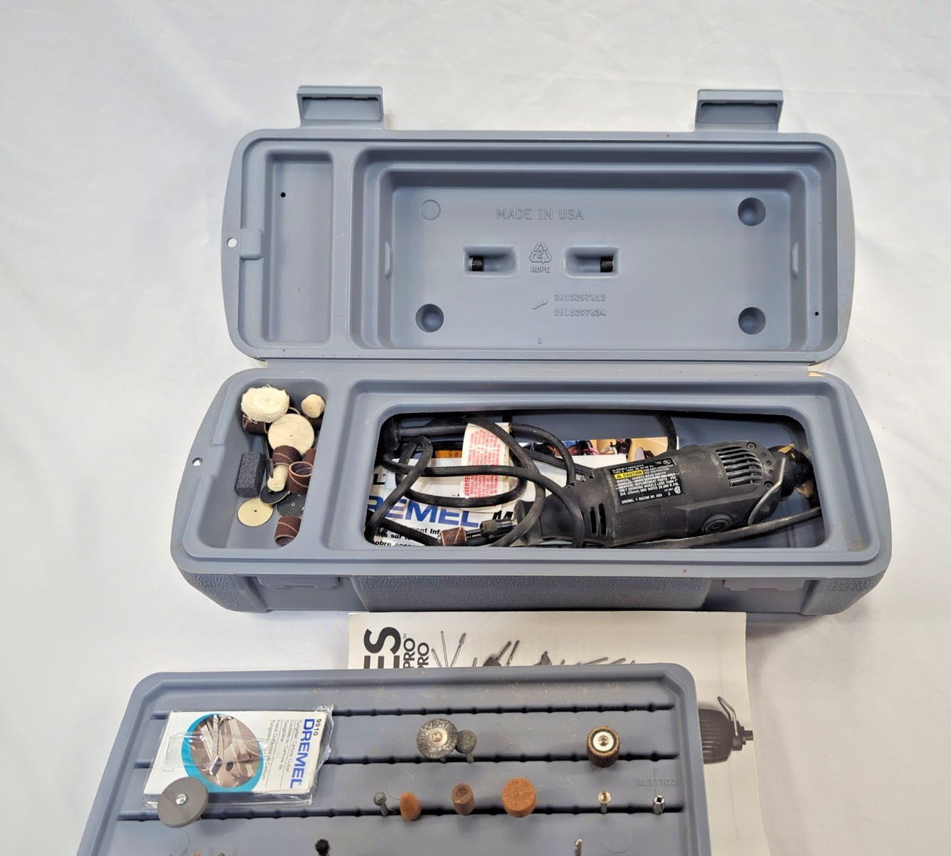 Dremel Rotary Tool Grey Carrying Case w/ Tool Accessories 18&Prime; X 6.5&Prime; X 5.25&Prime;