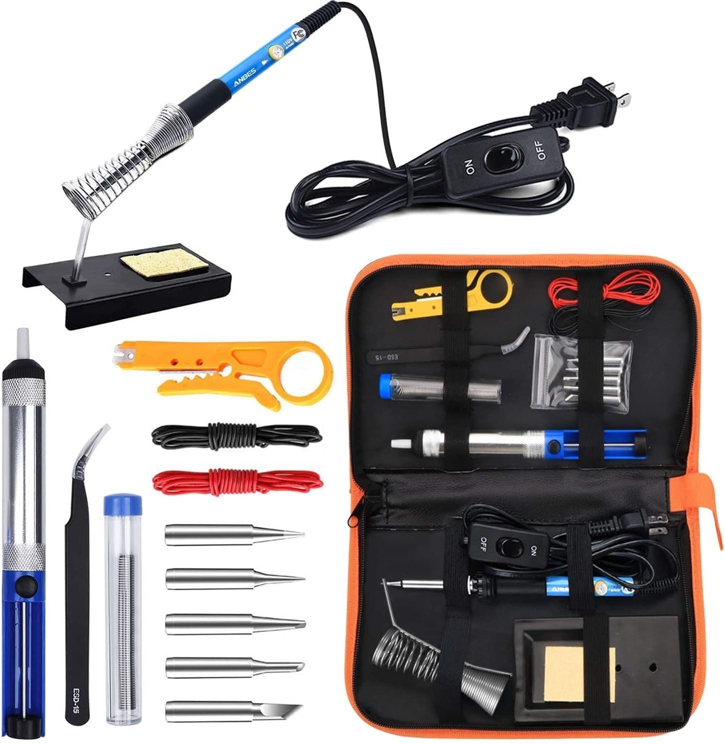 14-in-1 Adjustable Temperature Soldering Iron Kit for Electronics & DIY Projects