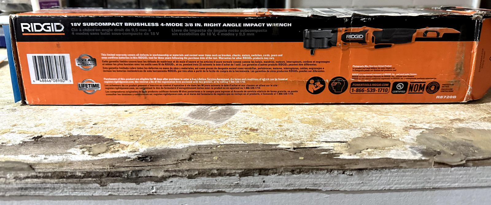 RIDGID R8720B 18V SubCompact 4-Mode 3/8 in Right Angle Impact Wrench Tool Only