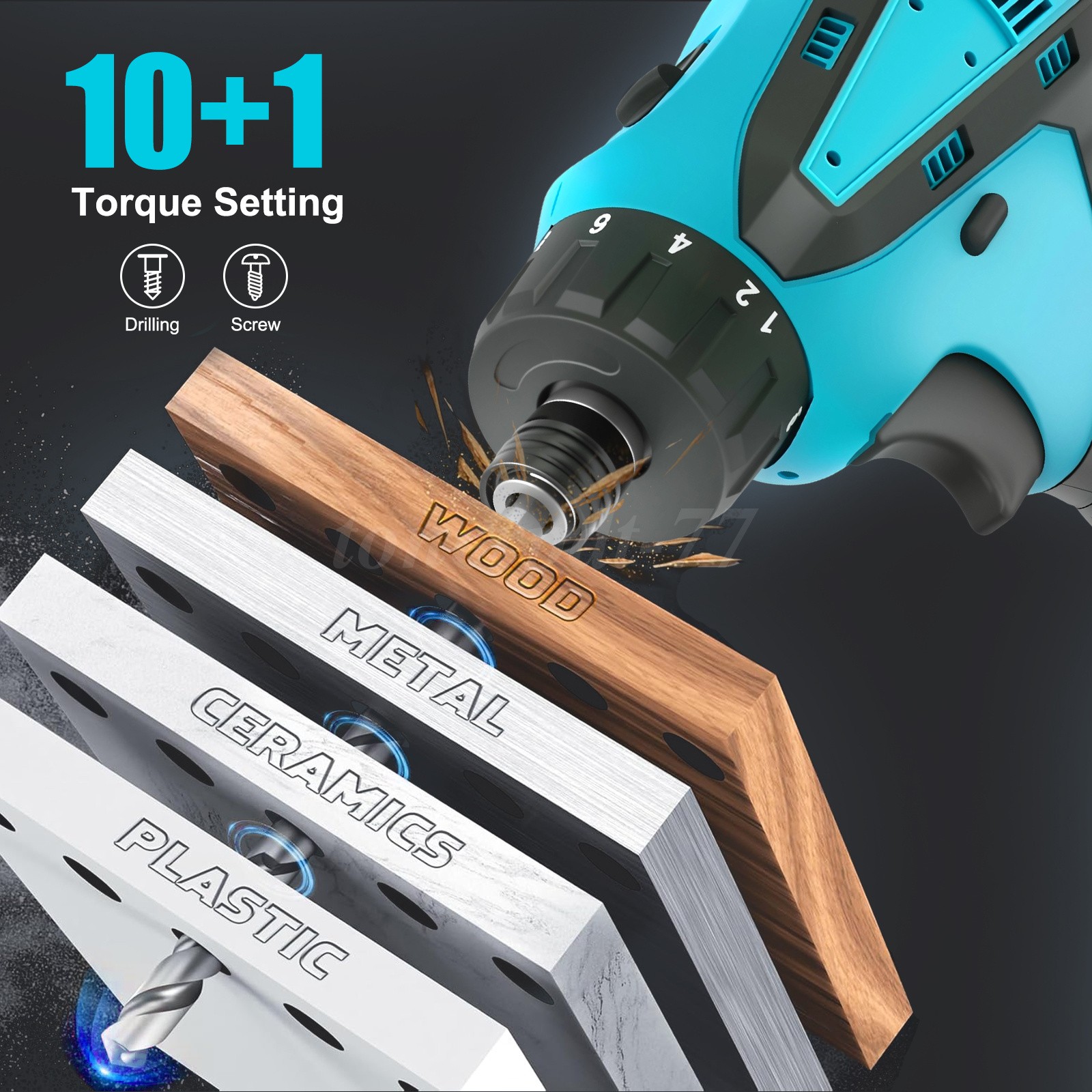 12V Cordless Electric Impact Drill,180N.m Brushless Multi – function Screwdriver