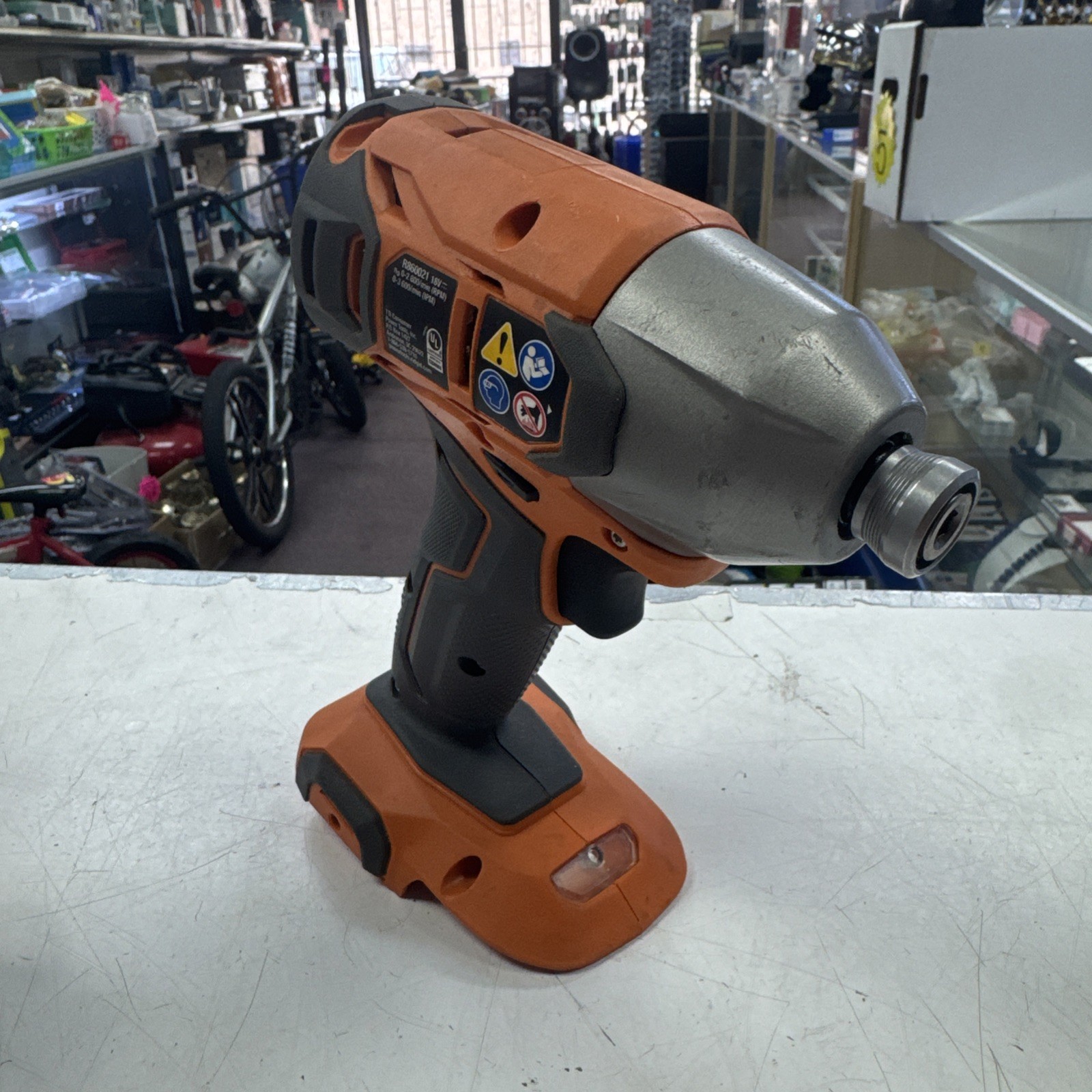 RIDGID R860021 18V Lithium-Ion Compact Drill/Driver – Orange Gray (Tool Only)