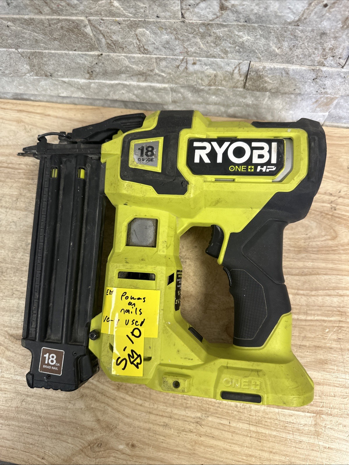 Ryobi One+ HP 18v Brushless Brad Nailer Tool Only (P322) FOR PARTS OR REPAIR