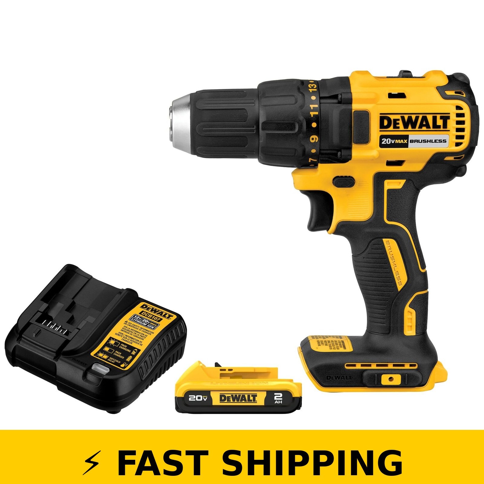 DEWALT 20V MAX Cordless Drill Driver Set – Brushless, 2 Speed