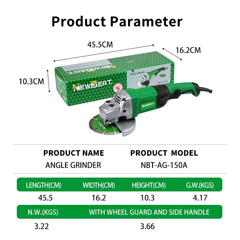 Heavy Duty 150mm Angle Grinder 1680W Corded Electric Grinding Cutting Tool