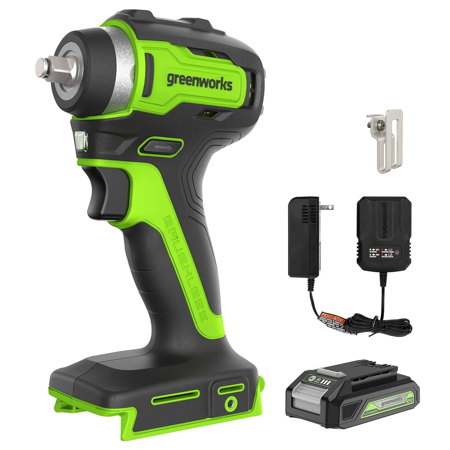 Greenworks 24V 3/8&Prime; 200Nm Impact Wrench IWG406, 2Ah Battery & Charger Included