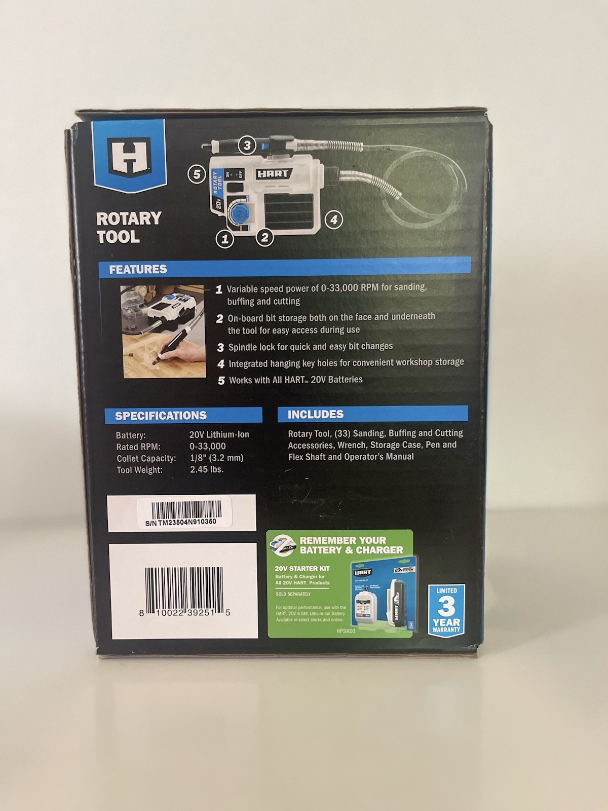 Hart 20V Cordless Rotary Tool Only HPRL01 Precision Cutting Buffing – NIB