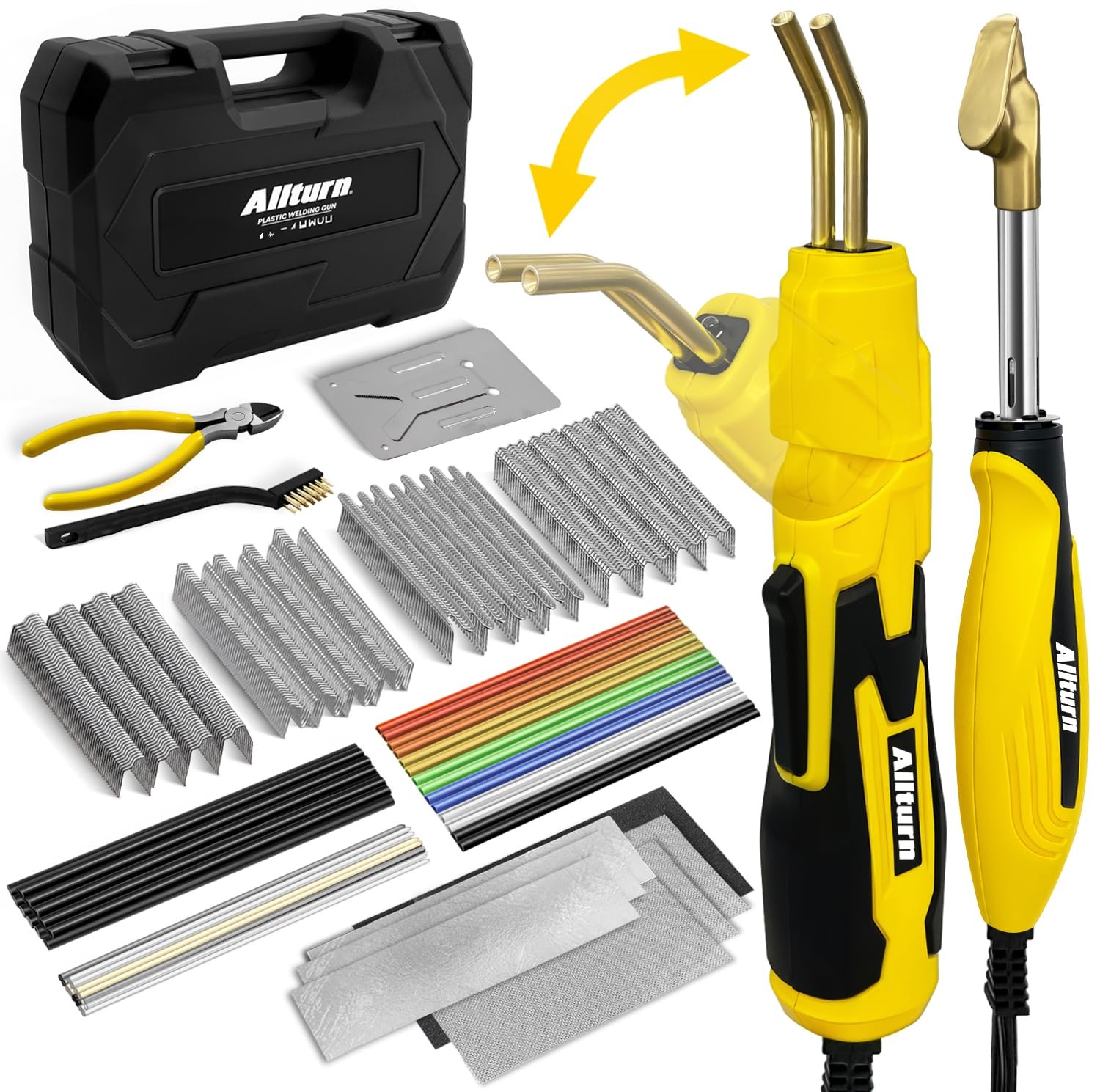 Allturn Plastic Welder 2 in 1,Plastic Welding Kit Car Bumper Repair Kit,4 Typ…