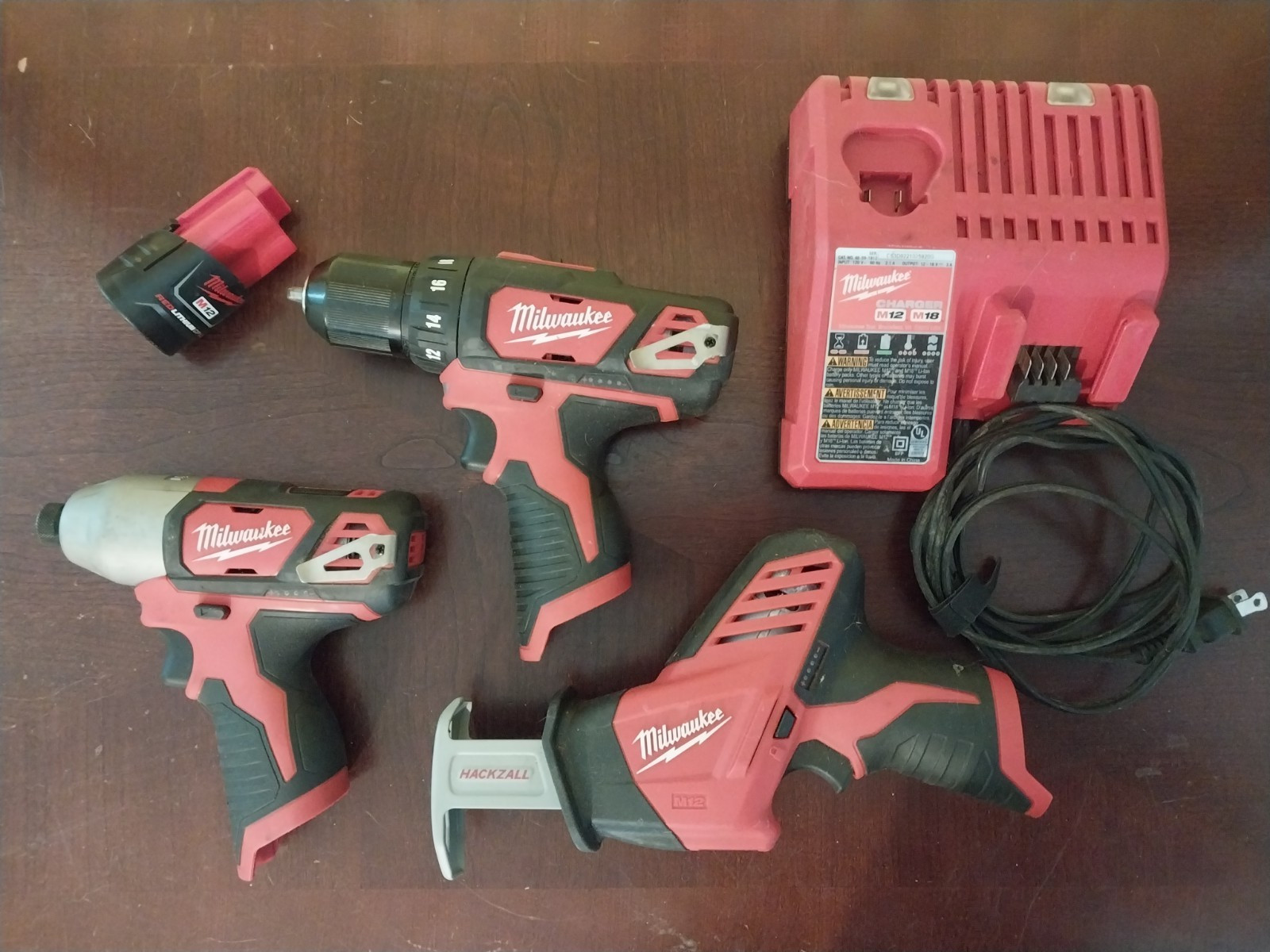 Milwaukee M12 Tool 3 Piece Combo Kit + 1 Battery & Charger