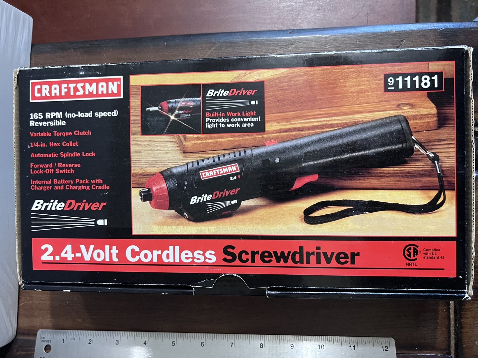 Craftsman 911181 2.4 Volt Cordless Screwdriver Brite Driver Reversible