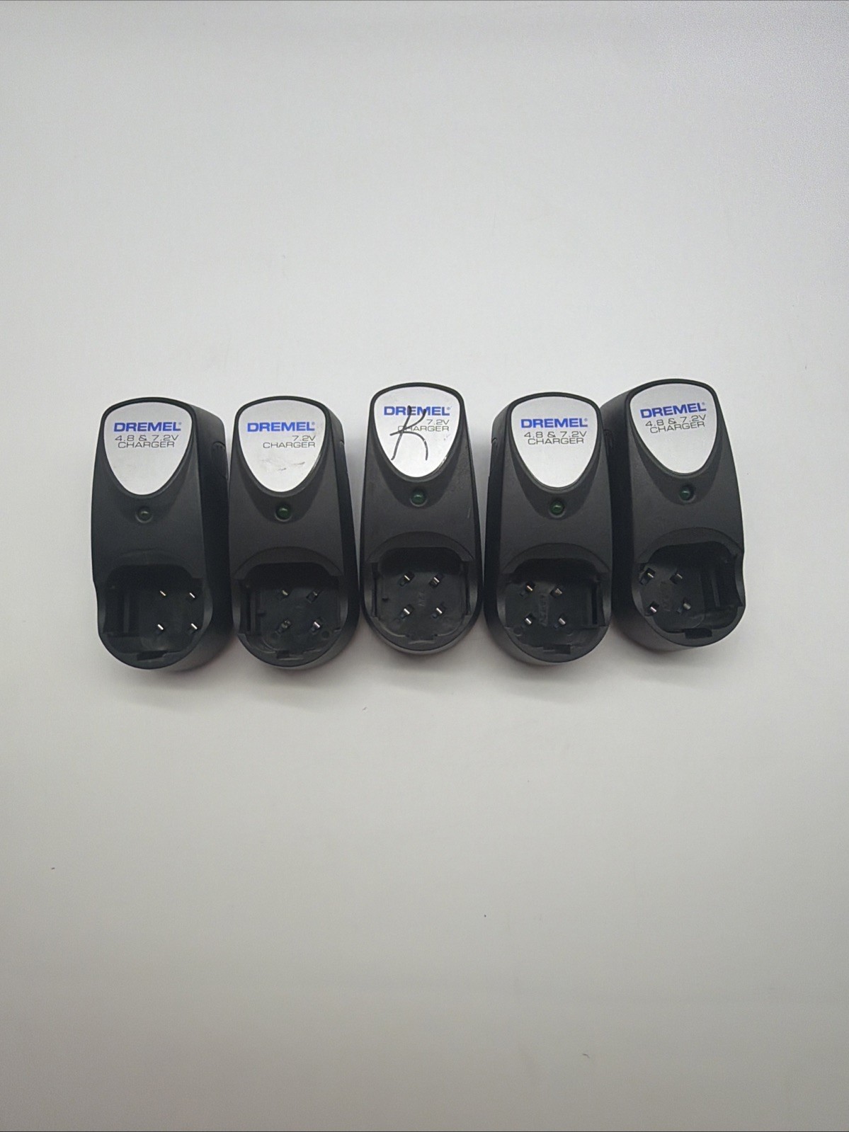 Lot of 5 Dremel Battery Chargers 7.2V and 4.8V/7.2V Untested