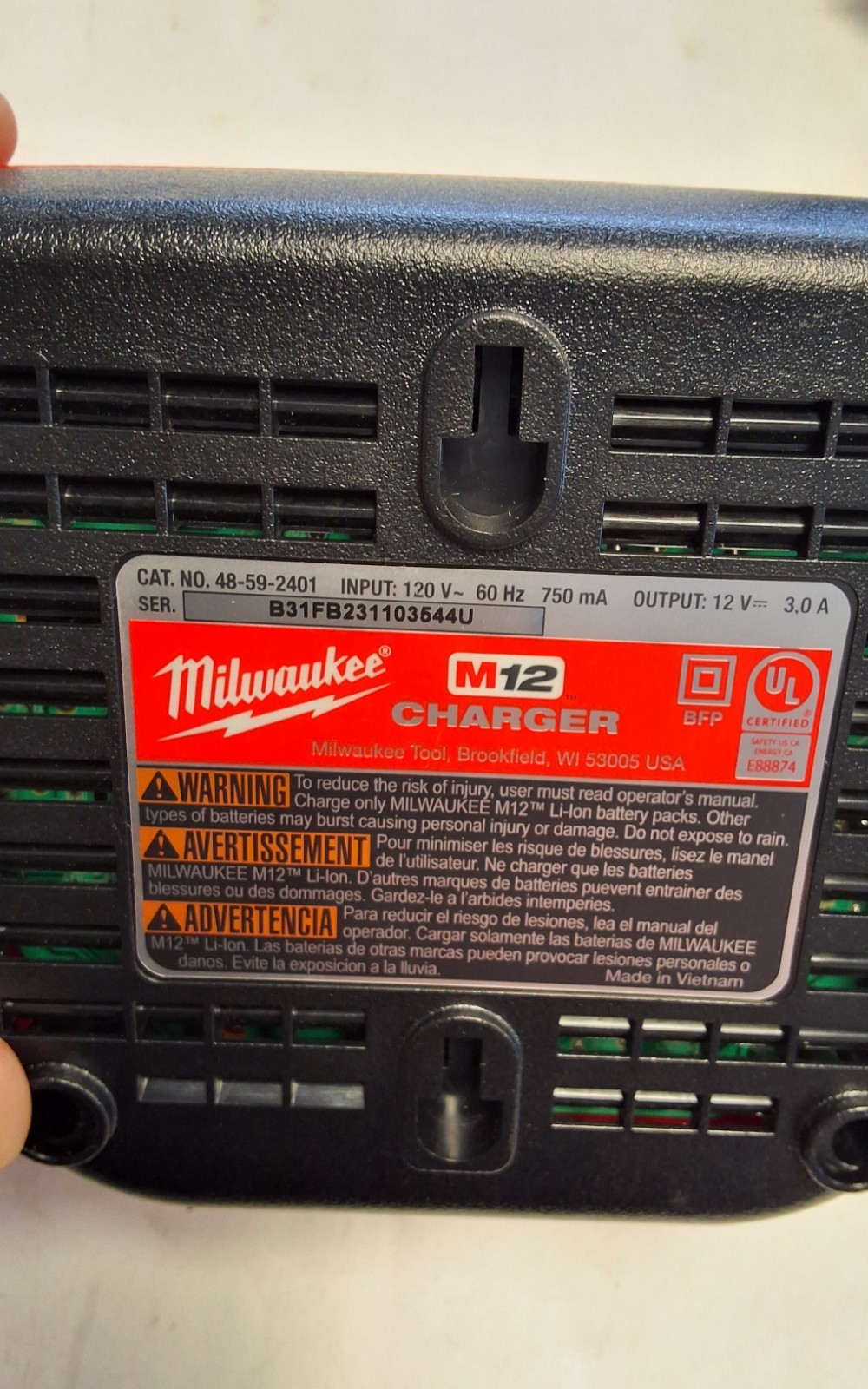 Milwaukee M12 2426-20 Impact Driver, 1.5Ah Battery 48-11-2401, And Charger