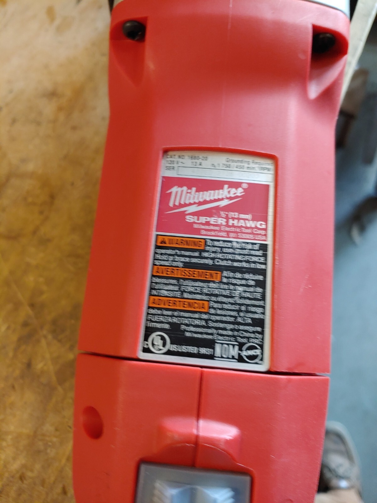 MILWAUKEE 1/2 in. 450/1,750 RPM SUPER HAWG TWO SPEED Drill 1680-20