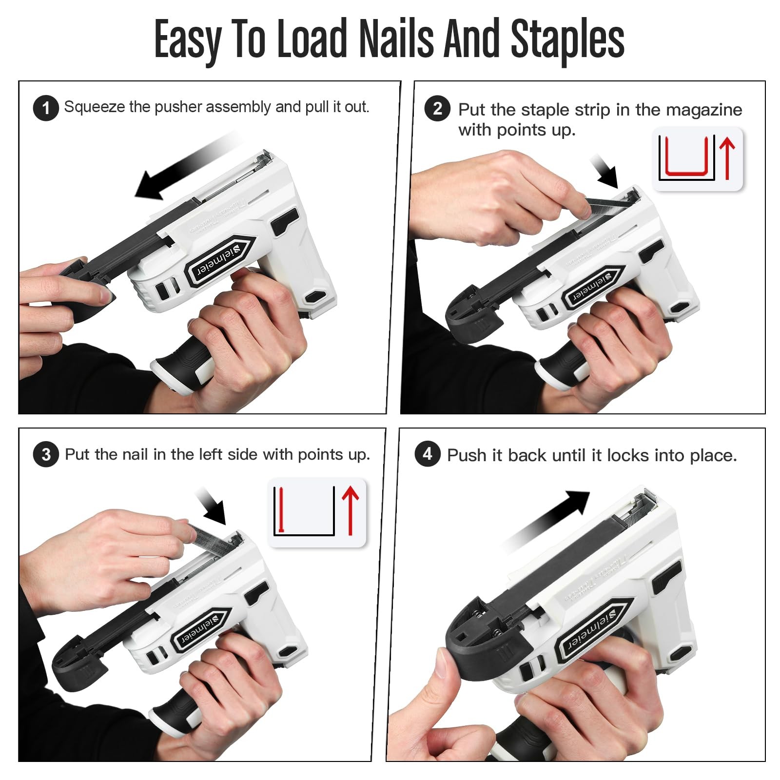 Bielmeier Electric Staple Gun, 2 in 1 Lithium-ion Stapler, 4V Black